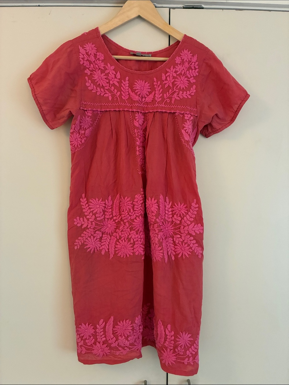 Calypso St. Barth Pink and Raspberry Embroidered Mini Dress